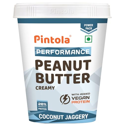 Pintola Coconut Jaggery Performance Series Peanut Butter, Creamy, 1kg, Vegan Protein 28% Protein High Protein & Fiber von Pintola