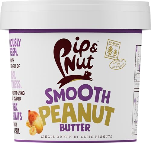 Pip & Nut - Cremige Erdnussbutter (1kg), Kein Palmöl, ohne Zuckerzusatz, ein natürliches Produkt, vegan und einzelner Ursprung Hi-Oleic Erdnüsse von Pip & Nut