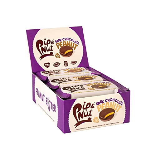 Pip & Nut Erdnussbutter-Becher aus dunkler Schokolade, 15 Packungen (2 Tassen pro Packung), echte Erdnussbutter, einzelne Ursprungsschokolade, ohne Palmöl, vegan von Pip & Nut