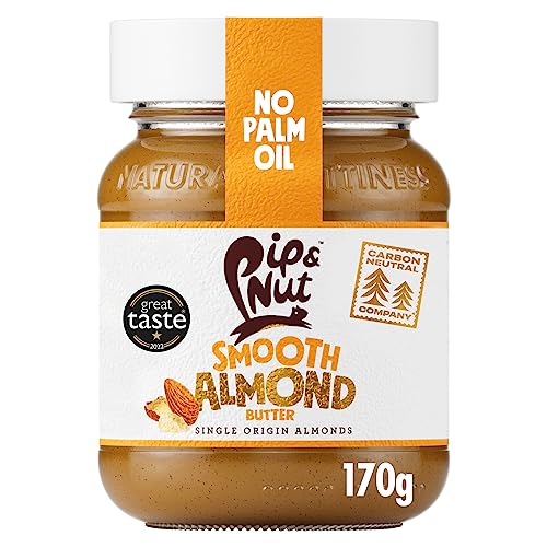 Pip & Nut - Glatte Mandelbutter (6 x 170 g) | Natürliche Nussbutter, ohne Palmöl, ohne Zuckerzusatz, Hi-Oleic Mandeln, reich an ungesättigten Fetten, glutenfrei, vegan, milchfrei Pip & Nut - Glatte Mandelbutter (6 x 170 g) | Natürliche Nussbutter, ohne Palmöl, ohne Zuckerzusatz, Hi-Oleic Mandeln, reich an ungesättigten Fetten, glutenfrei, vegan, milchfrei von Pip & Nut