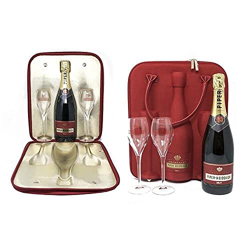 CUVEE BRUT CHAMPAGNE 75 CL IN DER REISEBOX MIT ZWEI GLSERN von Piper Heidsieck