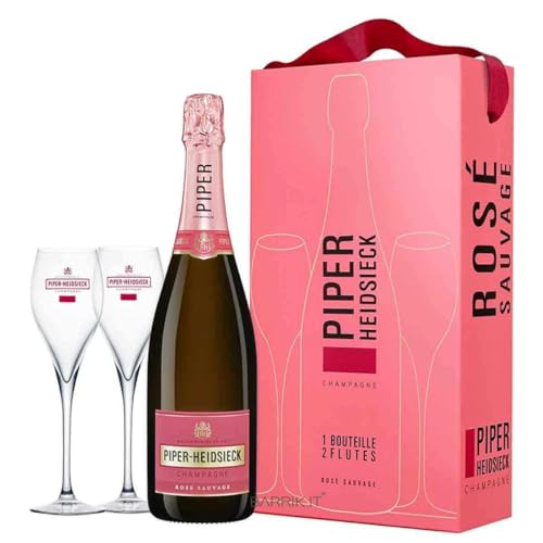 PIPER-HEIDSIECK CHAMPAGNER BRUT ROSEE SAUVAGE 75 CL PACK MIT 2 GLÄSERN von Piper Heidsieck