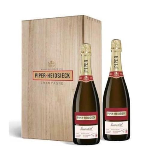 CHAMPAGNER ESSENTIEL CUVEE RESERVE 75 CL ZWEI FLASCHEN IN EINER HOLZKISTE von Piper Heidsieck