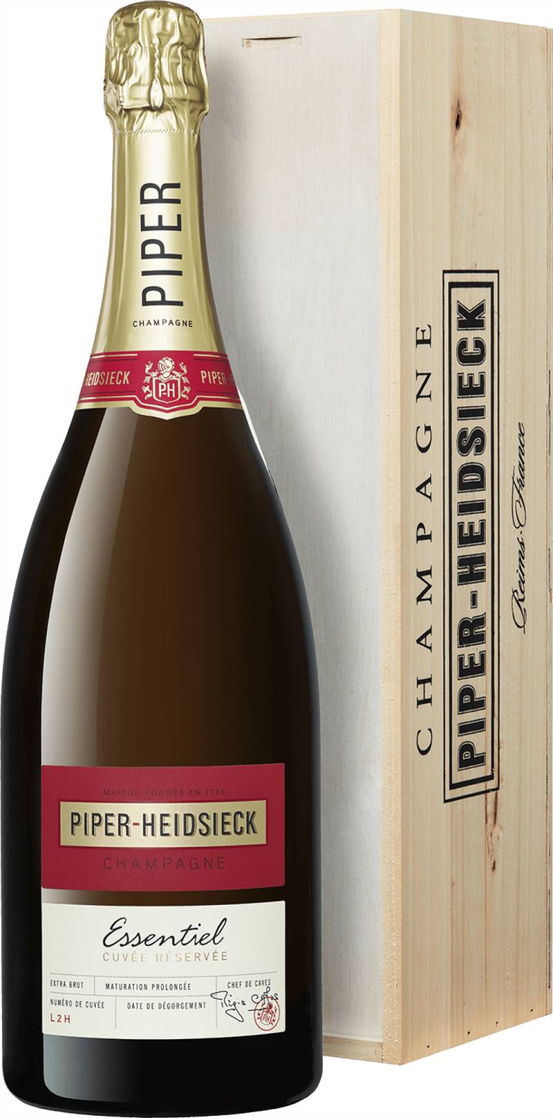 Piper Heidsieck Champagner Extra Brut »Essentiel« - 1,5l Magnumflasche in der Holzkiste