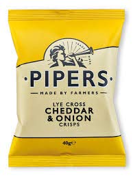 Pipers Lye Cross Cheddar & Zwiebel Taster Pack 8 x 40 g von Pipers Crisps