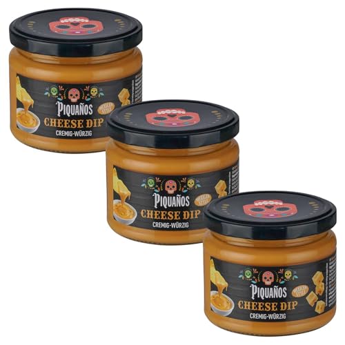 Piquaños Cheese Dip – Cremiger Käse-Dip mit Cheddar & Paprika – 3er Pack - Perfekt für Nachos, Chips & mexikanische Gerichte – Warm & kalt servierbar – 280g Genuss Piquaños Cheese Dip – Cremiger Käse-Dip mit Cheddar & Paprika – 3er Pack - Perfekt für Nachos, Chips & mexikanische Gerichte – Warm & kalt servierbar – 280g Genuss von Piquaños