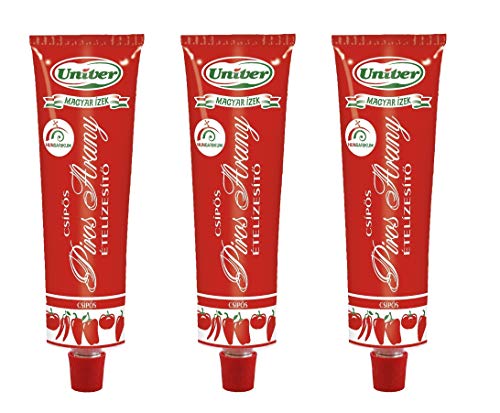 (Pack of 3) Authentic Univer Piros Arany Red Gold Hungarian Paprika Paste HOT Csipos 3x160g Y von Piros Arany
