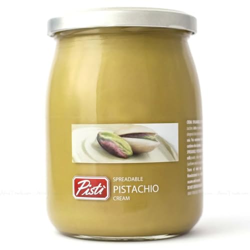 Pisti Sizilianische Creme Aufstrich Brot Backen Streichpaste Tiegel 600g (Pistazie) von Pisti