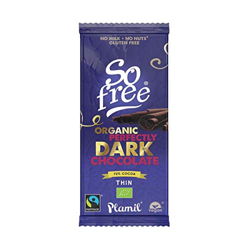 3 x Plamil Organic Perfectly Dark So Free 72% Cocoa Chocolate Bar 80g von Plamil