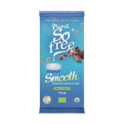 3 x Plamil Organic Vegan Smooth So Free Thin Chocolate Bar 80g von Plamil