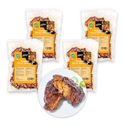 Planeo Vegane Filet-Spitzen auf Sojabasis 4x250g – Zarte, vielseitige Fleischalternative, gentechnikfrei, ideal für vegane Gerichte von Planeo