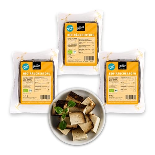 Planeo BIO Räuchertofu 3x175g - in Deutschland produziert - Beste Qualität - Gentechnikfrei, vegan, günstig von Planeo