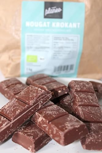 Planeo BIO Vegane Schokolade Nougat Krokant 1kg - Beste BIO Qualität aus DE - Gentechnikfrei, vegan, günstig - Planeo Bruchschokolade von Planeo