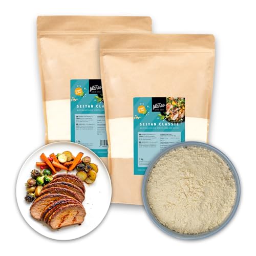 Planeo Seitan Classic 2kg - veganer Fleischersatz, proteinreich, produziert in Deutschland, vielseitig verwendbar, Weizengluten von Planeo