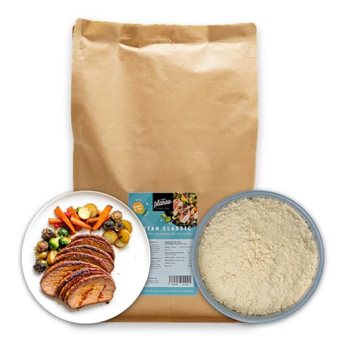 Planeo Seitan Classic 5kg - veganer Fleischersatz, proteinreich, produziert in Deutschland, vielseitig verwendbar, Weizengluten von Planeo