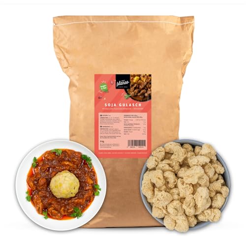 Planeo Soja Gulasch 6kg - Veganer Fleischersatz, Gentechnikfrei, Sojafleisch Alternative zu herkömmlichen Fleisch von Planeo