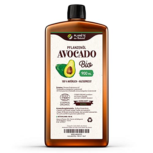 Avocadoöl Bio 900 ml - 100% Bio, Rein, Natürlich & Kaltgepresst, Avocado Oil zum Braten Grillen und als Würzöl oder Marinieren Avocadoöl Bio 900 ml - 100% Bio, Rein, Natürlich & Kaltgepresst, Avocado Oil zum Braten Grillen und als Würzöl oder Marinieren von Planète au Naturel