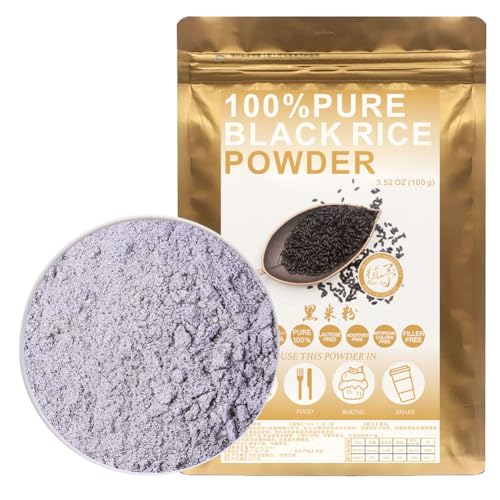 100% Natural Pure Black Rice Powder 100g/3.52oz 黑米粉 für Smoothies, Shakes, Backen, Getränke, Tee oder Konservierungsstoffe 100% Natural Pure Black Rice Powder 100g/3.52oz 黑米粉 für Smoothies, Shakes, Backen, Getränke, Tee oder Konservierungsstoffe von Plant Gift
