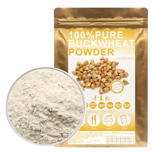 100% Natural Pure Buckwheat Powder 100g/3.52oz 荞麦粉 Buchweizenmehl, Weizenmehl Ersatz. Ideal für Pfannkuchen, Nudeln Ohne Zuckerzusatz von Plant Gift