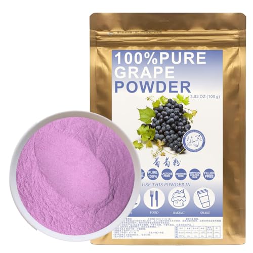 100% Natural Pure Grape Powder 100g/3.52oz 葡萄粉 Für Smoothies, Shakes, Backen und Getränke,| Ohne Konservierungsstoffe, Ohne Zuckerzusatz 100% Natural Pure Grape Powder 100g/3.52oz 葡萄粉 Für Smoothies, Shakes, Backen und Getränke,| Ohne Konservierungsstoffe, Ohne Zuckerzusatz von Plant Gift