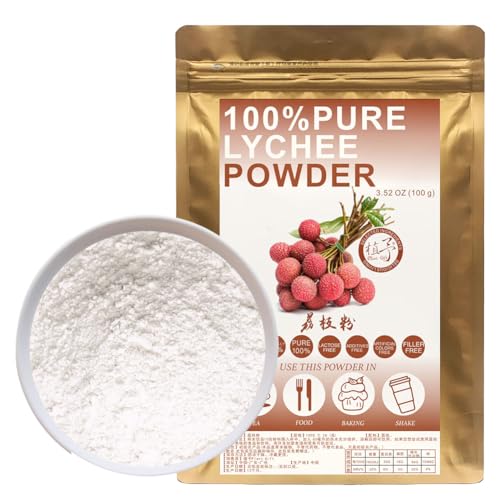 100% Natural Pure Lychee Powder 100g/3.52oz 荔枝粉 Lychepulver für Smoothies, Shakes, Backen und Getränke,| Ohne Konservierungsstoffe, gefriergetrocknet, ohne Zuckerzusatz 100% Natural Pure Lychee Powder 100g/3.52oz 荔枝粉 Lychepulver für Smoothies, Shakes, Backen und Getränke,| Ohne Konservierungsstoffe, gefriergetrocknet, ohne Zuckerzusatz von Plant Gift