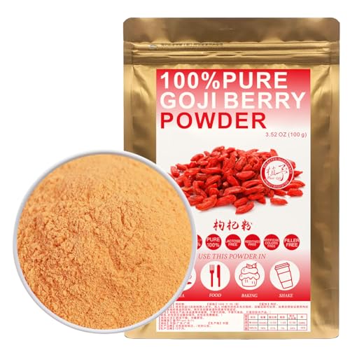 100% Wolfberry Powder 100g/3.52oz 枸杞粉 Goji Mehl, Goji Beere Pulver für Smoothies, Shakes, Backen und Getränke,| Frei von Konservierungsstoffen 100% Wolfberry Powder 100g/3.52oz 枸杞粉 Goji Mehl, Goji Beere Pulver für Smoothies, Shakes, Backen und Getränke,| Frei von Konservierungsstoffen von Plant Gift