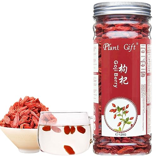 Plant Gift Goji Berries, Goji Berry Tea, 枸杞 Goji Beeren, Goji Berry Tee, Kräutertee Goji Beeren Getrocknete, chinesische Wolfsbeere, trockene Früchte, chinesisches Essen 125g / 4.41oz von Plant Gift