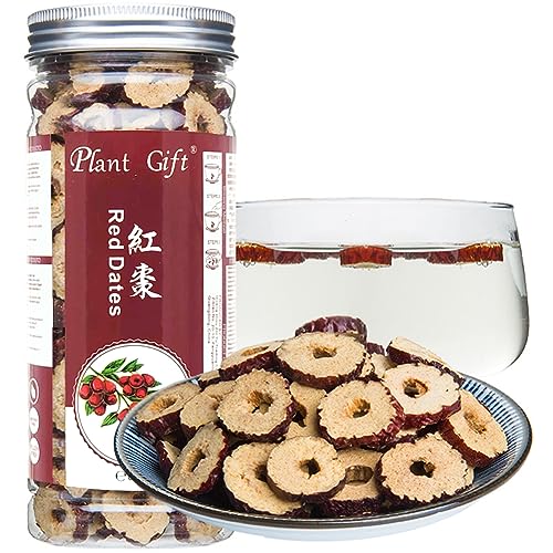 Plant Gift Red Dates Slices, 红枣干 100% rote Datenscheiben, reine natürliche organische Daten (samenlos), rote Jujube, rote Daten chinesisch organisch, Gesundheitswesen 80g / 2.82oz von Plant Gift