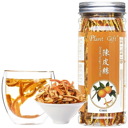 Plant Gift Tangerine Tea 陈皮 Orangenschale, 100% natürlicher reiner Kräutertee, getrocknete Mandarinorangen, kalter Brühtee, getrocknete Mandarinen, Orangenschalenstreifen 80g / 2.82oz von Plant Gift