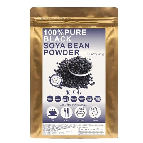 Plant Gift 100% Pure Black Bean Powder 黑豆粉 Natürliches Mehlpulver, großes Aroma für Getränke, Smoothie und Getränke, Nicht-GMO-Pulver ohne Füllstoff, keine Zusätze, Joghurt und mehr 100G/3.25oz von Plant Gift