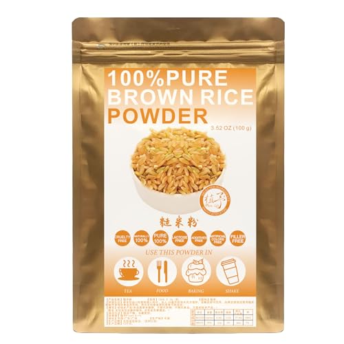Plant Gift 100% Pure Brown Rice Powder 糙米粉 Natürliches braunes Reismehl, Großes Aroma für Getränke, Gesundes Gewürz fügt Geschmack und Geschmack hinzu, Nicht-GVO-Pulver 100G/3.25oz von Plant Gift