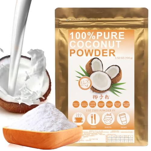 Plant Gift 100% Pure Coconut Powder 椰子粉 Natürliches Pulver, Großes Aroma für Getränke, Smoothie, Joghurt, Backen, Kekse, Kuchen und Getränke, Nicht-GVO Pulver, Kein Füllstoff,100G/3.25oz von Plant Gift