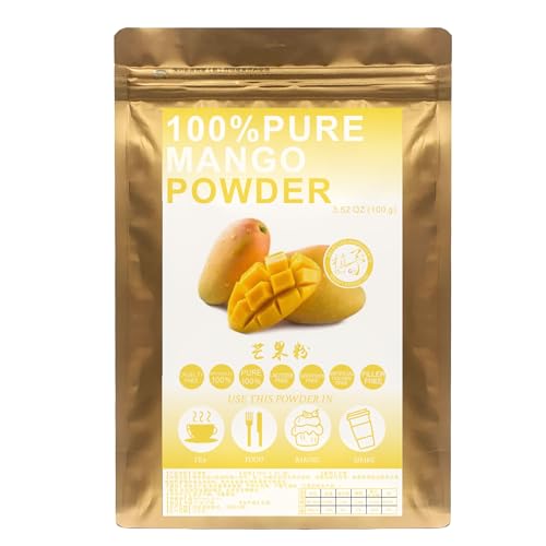 Plant Gift 100% Pure Mango Powder 芒果粉 Natürliches Mehlpulver, Großer Geschmack für Getränke, Smoothie und Getränke, Nicht-GVO 100G von Plant Gift