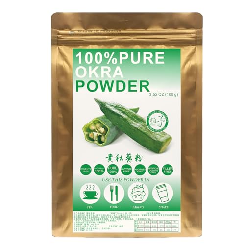Plant Gift 100% Pure Okra Powder 黄秋葵粉 Natürliches Okra Mehl, Großes Aroma für Getränke, fügt Geschmack und Geschmack nicht-GVO Pulver hinzu, kein Füllstoff, keine Zusätze 100G/3.25oz Plant Gift 100% Pure Okra Powder 黄秋葵粉 Natürliches Okra Mehl, Großes Aroma für Getränke, fügt Geschmack und Geschmack nicht-GVO Pulver hinzu, kein Füllstoff, keine Zusätze 100G/3.25oz von Plant Gift