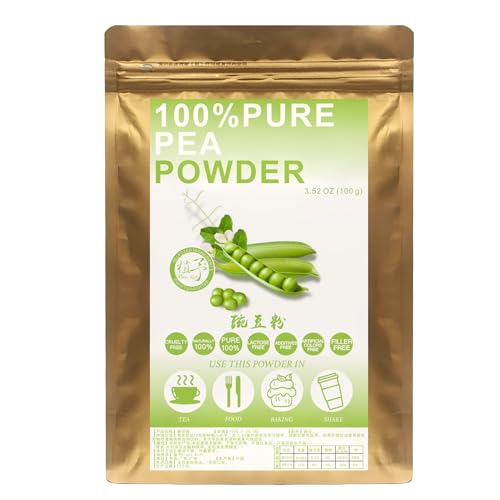 Plant Gift 100% Pure Pea Powder 豌豆粉 Natürliches Pulver, Großes Aroma für Getränke, Smoothie, Joghurt, Backen, Kekse, Kuchen und Getränke, Nicht-GVO Pulver, Kein Füllstoff, Keine Zusätze 100G/3.25oz von Plant Gift