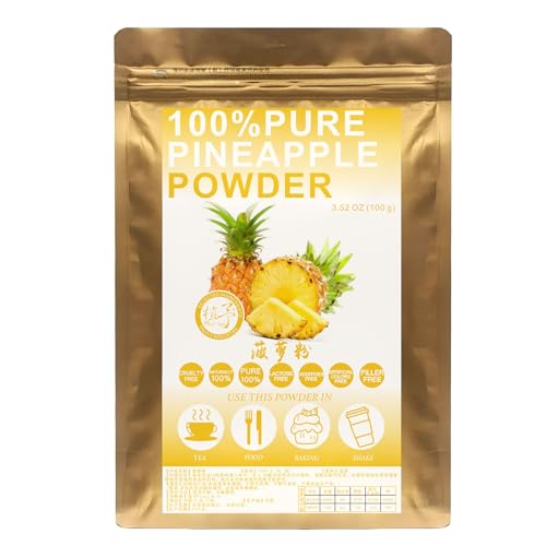 Plant Gift 100% Pure Pineapple powder 菠萝粉 Natürliches Mehlpulver, gefriergetrocknet, Ananassaftpulver, Glutenfrei, gefriergetrocknete Ananas, Nicht-GVO-Vegan 100G von Plant Gift