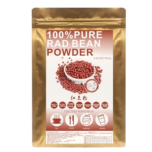 Plant Gift 100% Pure Red Bean Powder 红豆粉 Natürliches rotes Bohnenmehl, Großes Aroma für Getränke, Smoothie, Joghurt, Backen, Kekse, Kuchen und Getränke, Nicht-GVO Pulver 100G/3.25oz von Plant Gift