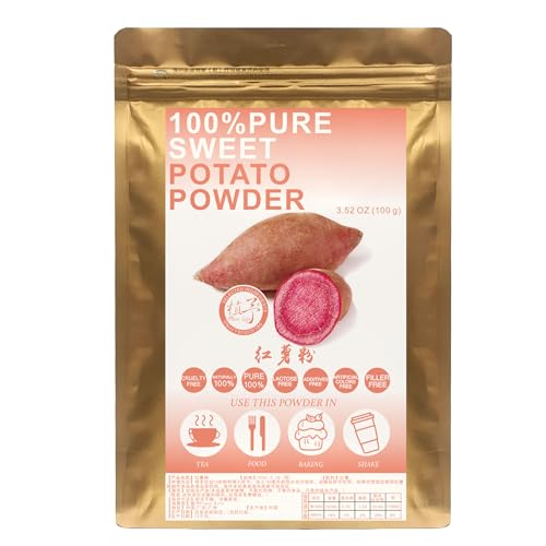 Plant Gift 100% Pure Sweet Potato Powder 红薯粉 Natürliches Süßkartoffelmehl, großes Aroma für Getränke, fügt Geschmack und Geschmack nicht-GVO Pulver hinzu, kein Füllstoff, keine Zusätze 100G/3.25oz von Plant Gift