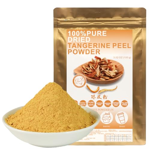 Plant Gift 100% Pure Tangerine Powder 陈皮粉 Natürliches Pulver, Großes Aroma für Getränke, Smoothie, Joghurt, Backen, Kekse, Kuchen und Getränke, Nicht-GVO Pulver, Kein Füllstoff 100G/3.25oz von Plant Gift