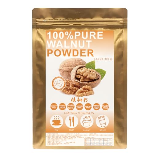 Plant Gift 100% Pure Walnut Powder, Walnut Flour 核桃粉 Natürliches Pulver, Großes Aroma für Getränke, Smoothie, Joghurt, Backen, Kekse, Kuchen und Getränke, Nicht-GVO Pulver, Kein Füllstoff 100G/3.25oz von Plant Gift