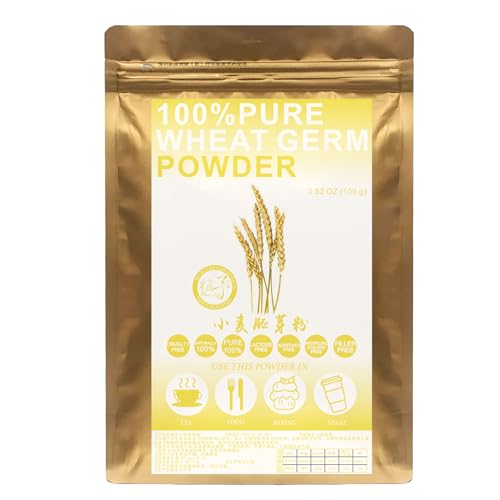 Plant Gift 100% Pure Wheat Germ Meal Powder 小麦胚芽粉 Natürliches Weizenkeim Mehl, Großes Aroma für Getränke, Fügt Geschmack und Geschmack Nicht-GVO Pulver, Kein Füllstoff, Keine Zusätze 100G/3.25oz von Plant Gift