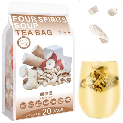 Plant Gift Four Spirits Soup Tea Bag 10.58oz (15g*20bags) Gerste, Coix Samen, Sperma Euryales, Lotus Samen, Chinesische Reine Natur, Gesundheitspflege Mischtee, Kombination von Blumen Tee 300g 四神汤 von Plant Gift