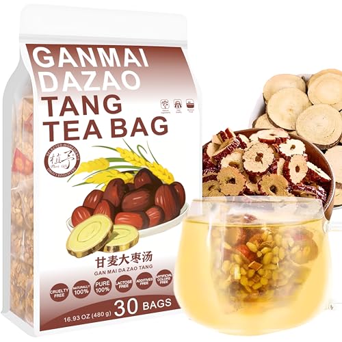 Plant Gift Ganmai Dazao Tang Tea Bag 16.93oz (16g*30bags) Weizen, Lakritze, chinesischer reiner natürlicher, Gesundheitspflege gemischter Tee, Kombination von Blumen Tee 480g 甘麦大枣汤 von Plant Gift