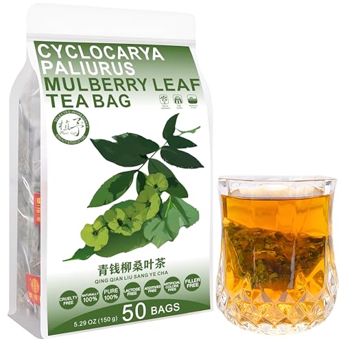 Plant Gift Cyclocarya Paliurus Mulberry Leaf Tea Bag 5.29oz (3g*50bags) chinesischer reiner natürlicher, Gesundheitspflege gemischter Tee, Kombination von Blumentee 150g 青钱柳桑叶茶 von Plant Gift