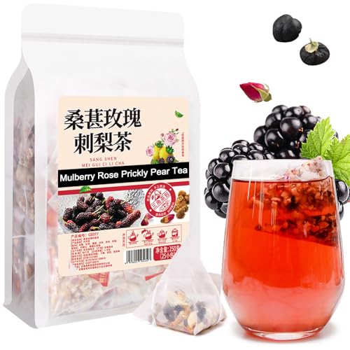 Plant Gift Mulberry Rose Prickly Pear Tea Bag 8.81oz (10g*25bags) Rock Dugar, Lilie, chinesischer reiner natürlicher, Gesundheitspflege gemischter Tee, Kombination von Blumen Tee 250g 桑葚玫瑰刺梨茶 von Plant Gift