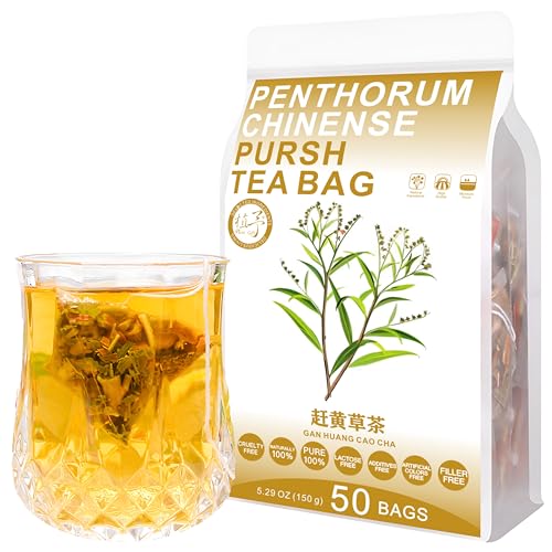 Plant Gift 50 Cups Penthorum chinense Pursh Tea Bag (赶黄草茶 GAN HUANG CAO CHA) 5.29oz (3g*50bags/150g) Natürliche gemischte Kräuterkombination von Blumentee von Plant Gift