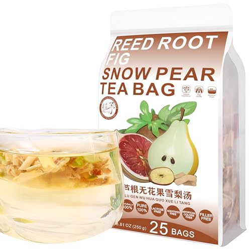 Plant Gift 50 Cups Reed Root Fig Snow Pear Soup Bag (芦根无花果雪梨汤 LU GEN WU HUA GUO XUE LI TANG) 8.81oz (5g*50bags/250g) Natürliche gemischte Kräuterkombination von Blumentee von Plant Gift