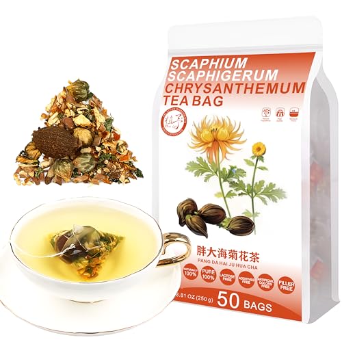 Plant Gift 50 Tassen Scaphium Scaphigerum Chrysanthemum Tea Bag (胖大海菊花茶 PAN DA HAI JU HUA CHA) Mandarinenschale, Süßholz, Chrysantheme, Pfefferminze 8.81oz (5g*50bags/250G) Kombination von Blumentee von Plant Gift