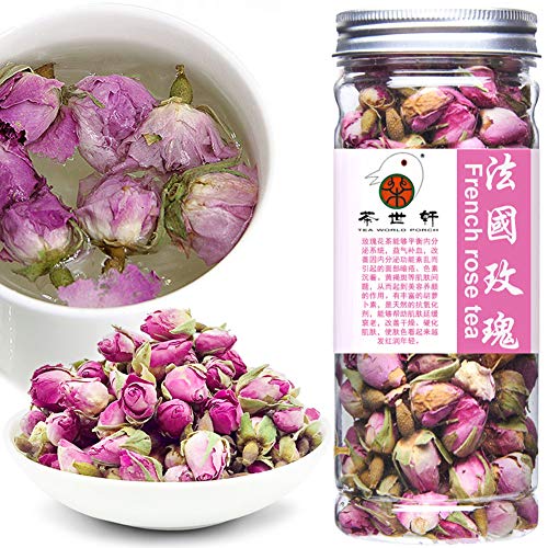 Plant Gift France Rose Tea, 法国玫瑰 Frankreich Rose Tee, duftende natürliche Rosa Rosa Damasasa Rose Buds Blume Tee, Rose Blütenblätter, Essensgrad Gesundheit Natürliche Kräuter Blume Tee 50g / 1.76oz von Plant Gift