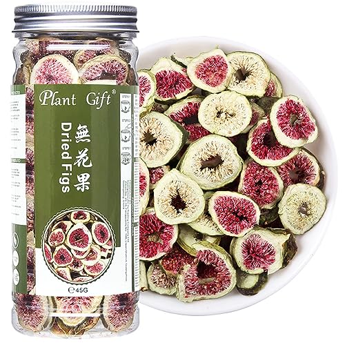 Plant Gift Organic Dried Figs Fruit, Smyrna Figs 45G/1.58oz 无花果片 Nicht-GMO, (Calimyrna Abb.) Kein zugesetzter Zucker, ungeladelte, perfekt getrocknete, getrocknete Früchte von Plant Gift